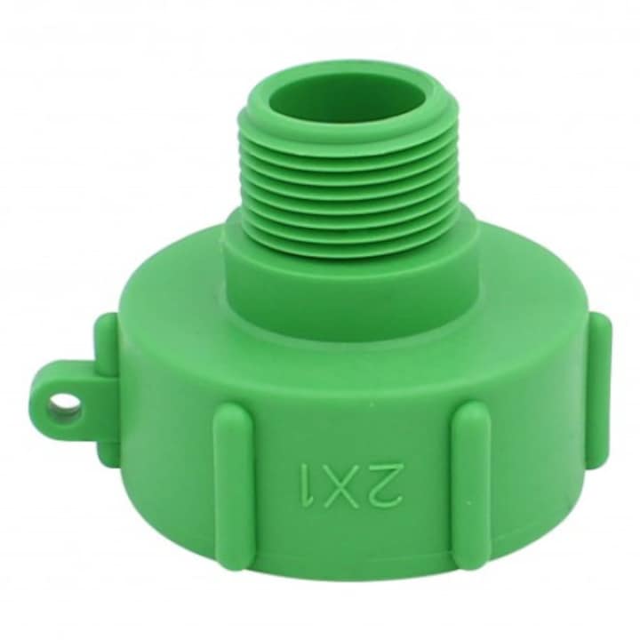 Adaptor IBC pentru conexiunile tevilor, Filet exterior 1", Plastic, Verde
