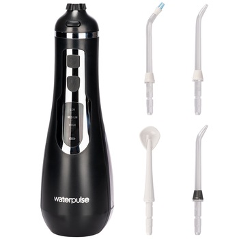 Irigator oral profesional pentru dus bucal, fara fir, 3 trepte de presiune, 200ml, Negru Irigator oral profesional pentru dus bucal, fara fir, 3 trepte de presiune, 200ml, Negru