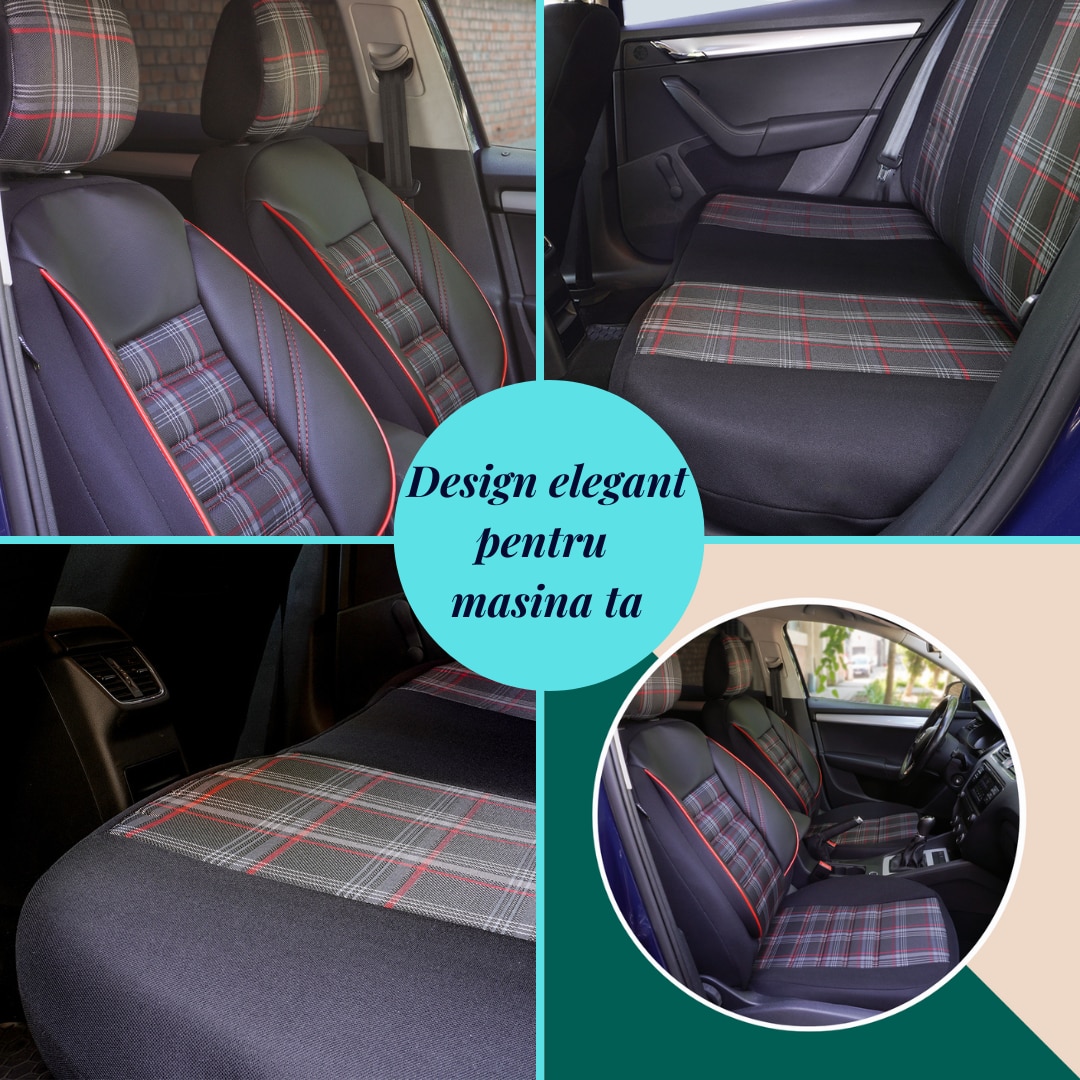 Huse scaune auto SMARTIC®, Sport, 11 piese, compatibile cu airbag