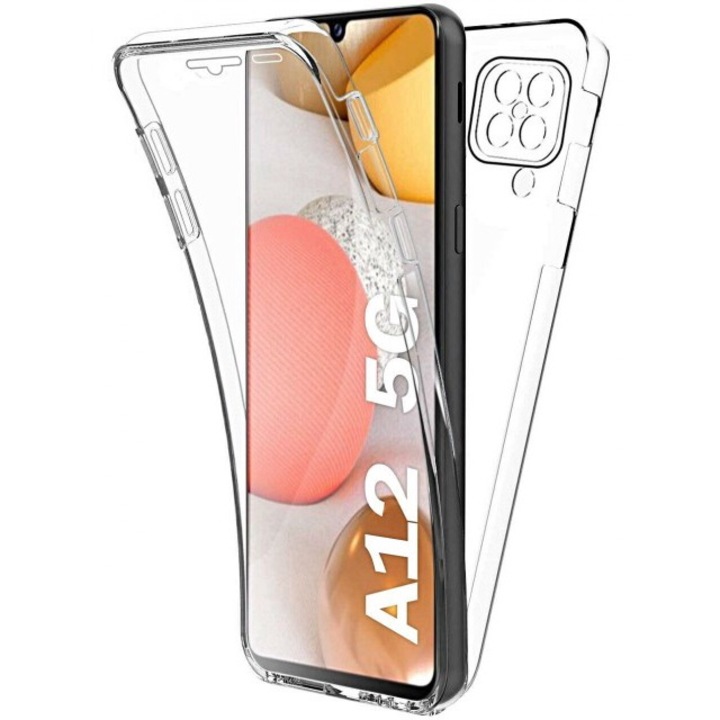Husa protectie Samsung Galaxy A12 (fata + spate) Fully PC & PET 360°, transparenta