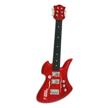 Chitara Electrica visinie rock pentru copii, model unisex, 63 cm , are 6 corzi metalice, are sunet rock si este capabila sa cante 8 melodii demo, ATS Chitara Electrica visinie rock pentru copii, model unisex, 63 cm , are 6 corzi metalice, are sunet rock si este capabila sa cante 8 melodii demo, ATS