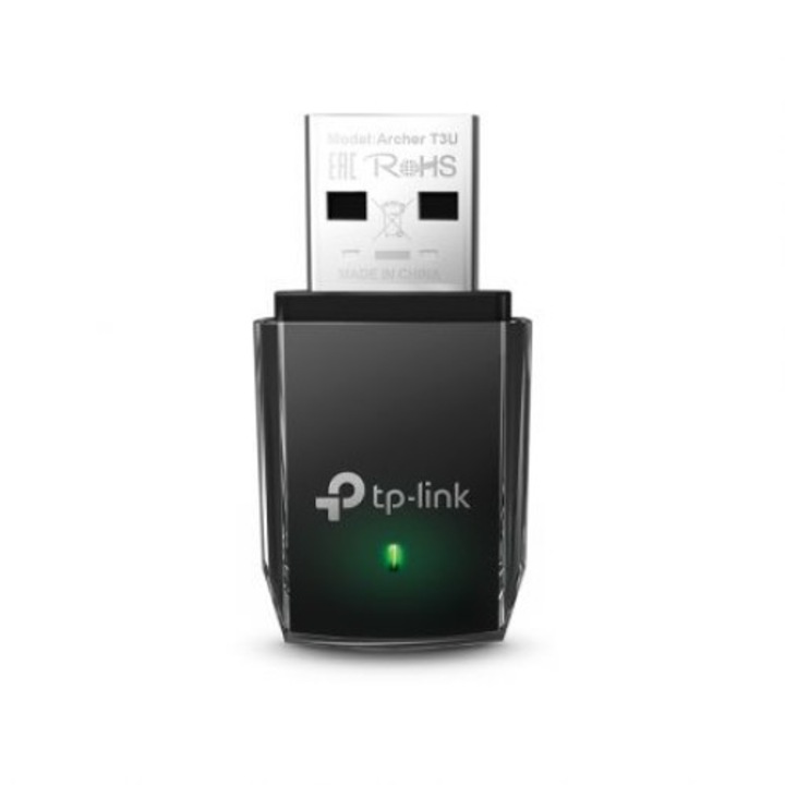 Vezeték nélküli hálózati kártyaTP-LINK Archer T3U, vezeték nélküli Lancard, 2,4 GHz és 5 GHz, szuper sebesség, kétsávos