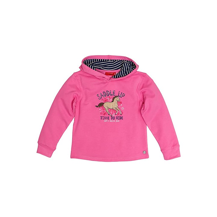 Bluza copii, Salt & Papper, Bumbac, Cu gluga, Roz, 116-122 cm