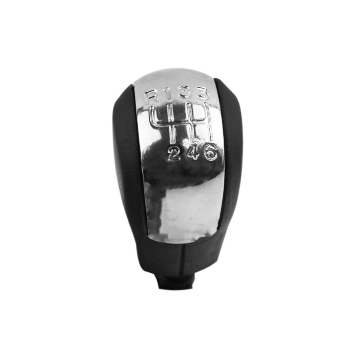 Топка за скоростен лост Emzone за Skoda Octavia MKII, 6 скорости, Черен-Хром