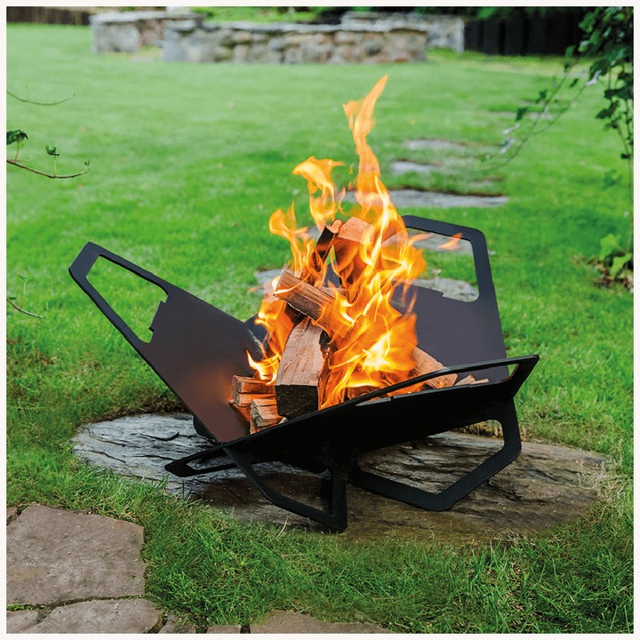 Камина Kratki Fire Pit, Стомана, Дизел, Черен
