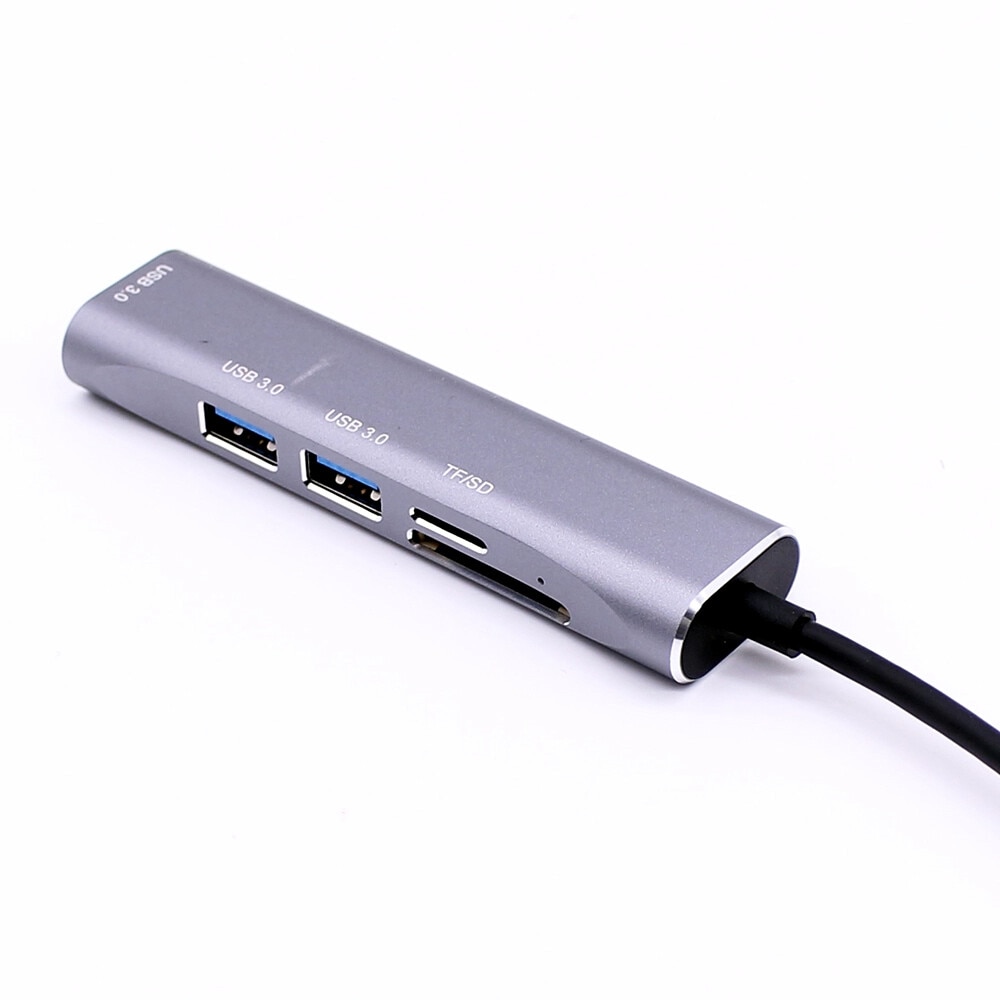 Techone UCard 3P USB hub, 3 port, sebesség 3.0, TF / SD kártyaolvasó, C