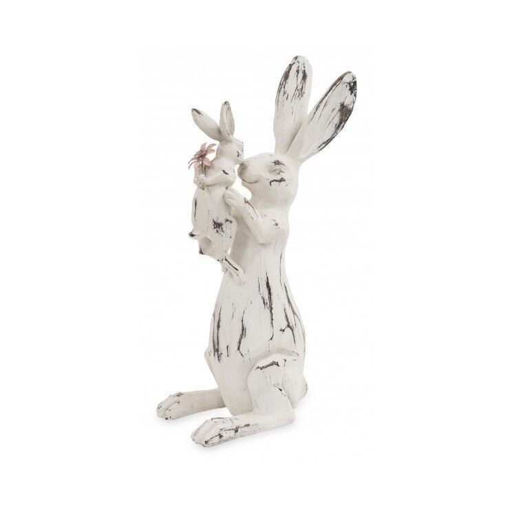 Figurina iepure cu pui iepuras, 39x21x12.5cm