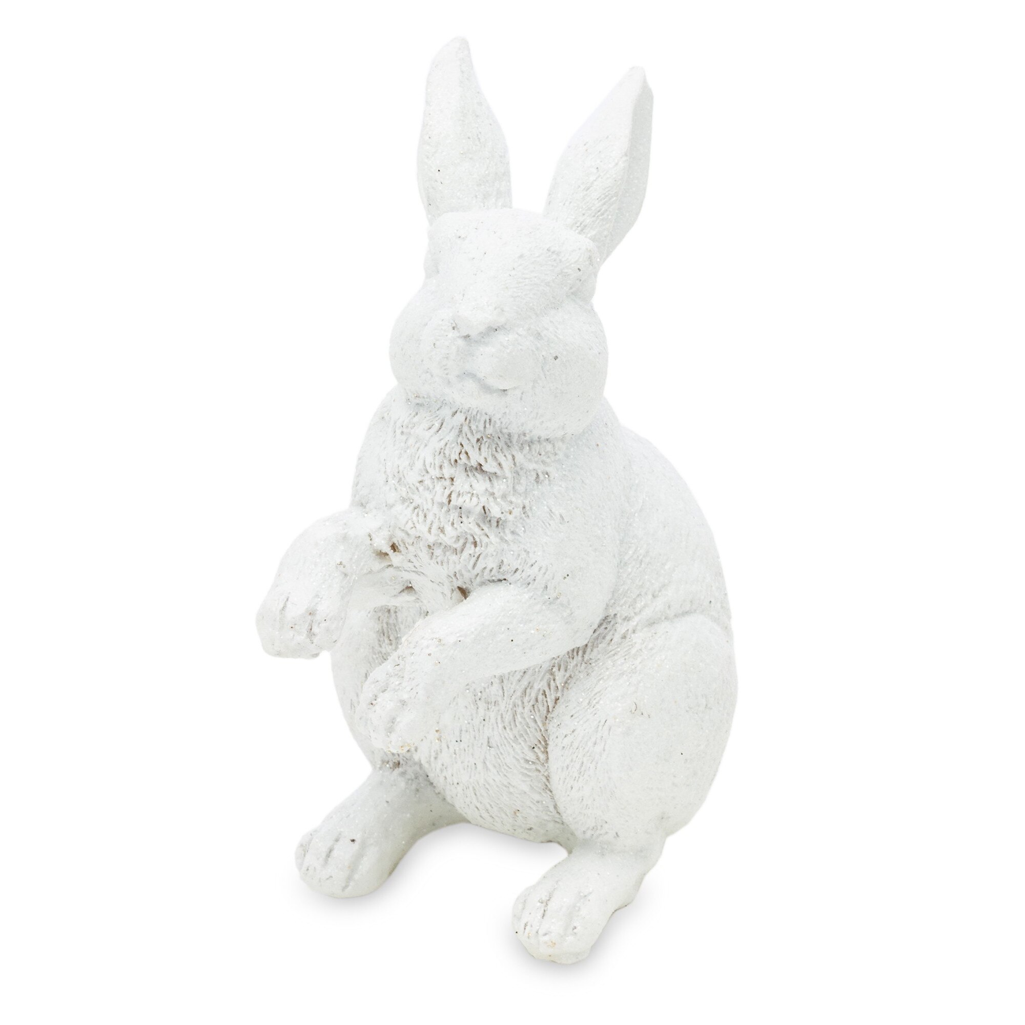 Decoratiune iepuras, alb, 10x5x6,5 cm