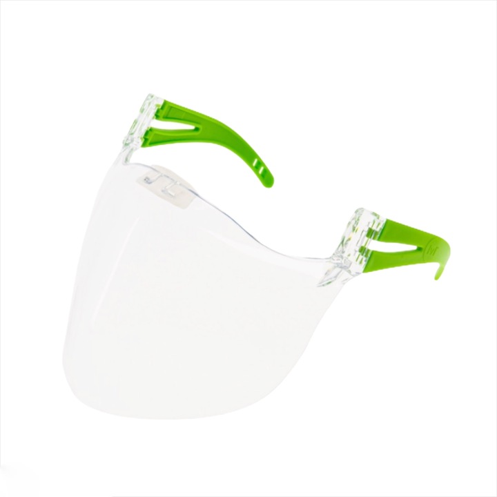 Allegra Átlátszó védőmaszk, L méret (férfiaknak), neonzöld szárakkal