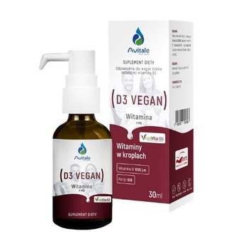 Supliment alimentar Avitale Natural Vitamina D3 Vegan 1000 IU 30 ml Supliment alimentar Avitale Natural Vitamina D3 Vegan 1000 IU 30 ml