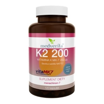 Supliment alimentar Medverita Vitamina K2 MK-7 200mcg, 120 capsule Supliment alimentar Medverita Vitamina K2 MK-7 200mcg, 120 capsule