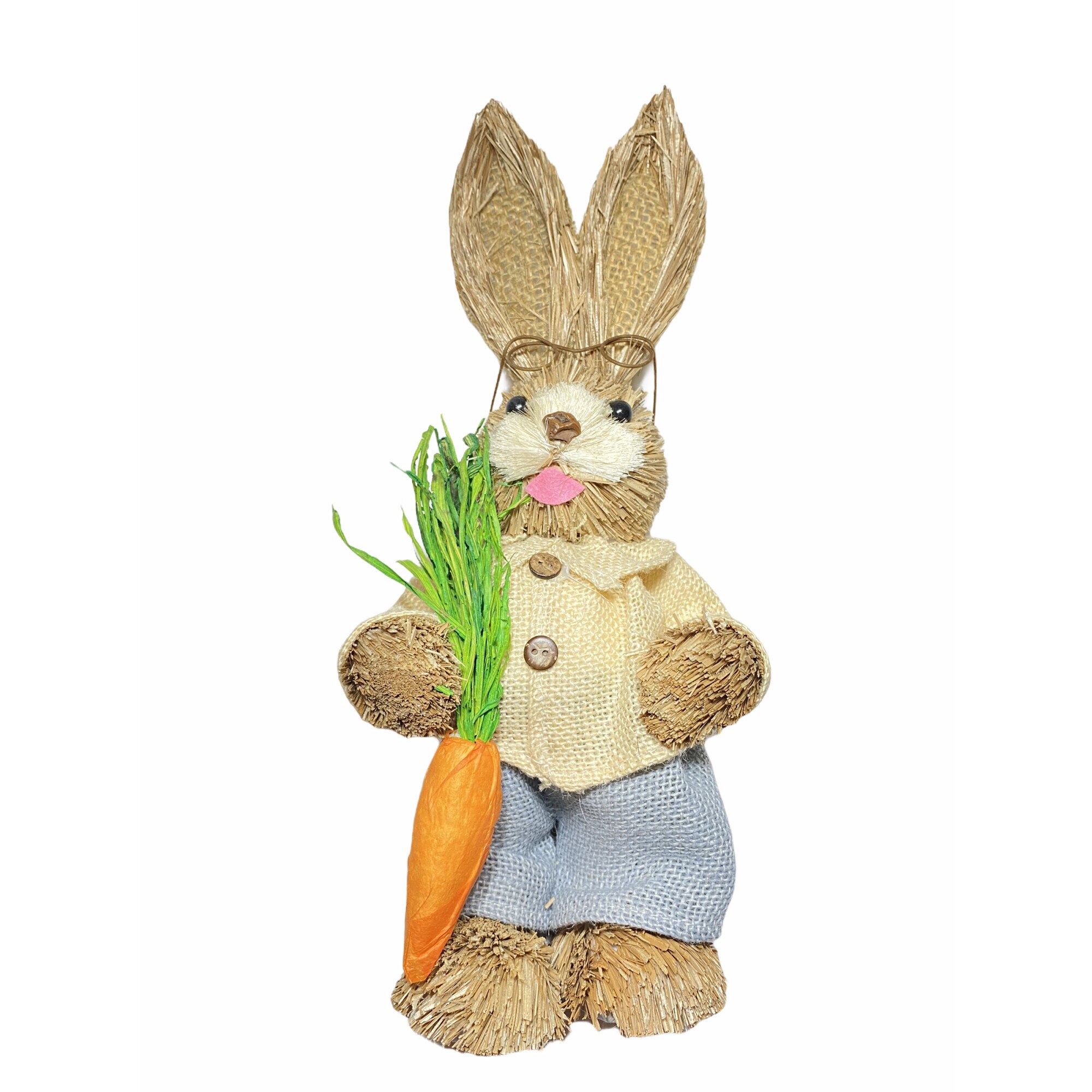 Iepuras decorativ Paste cu morcov, Atelier, Crem, 35cm