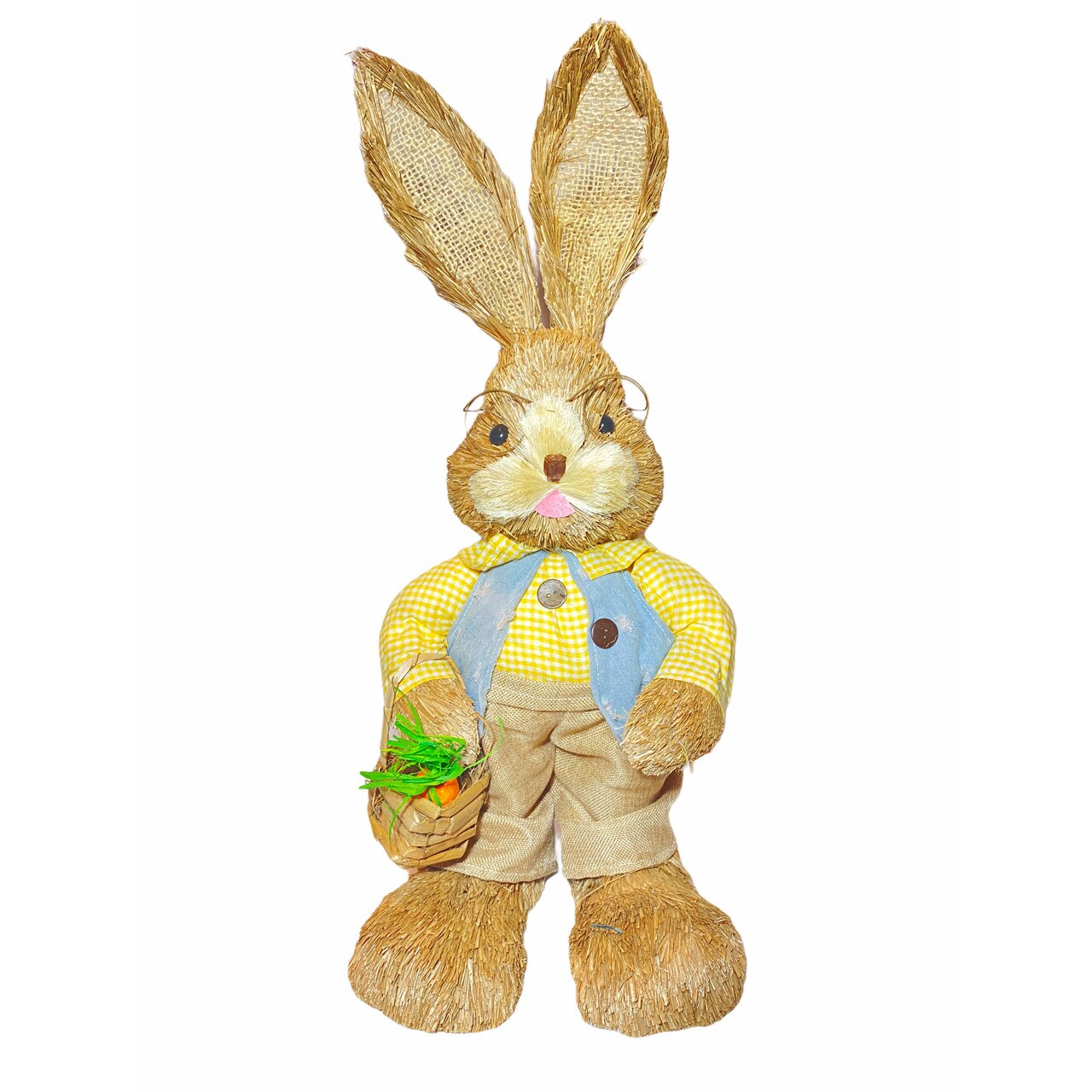 Iepuras decorativ Paste cu morcov, Atelier, Galben, 63cm
