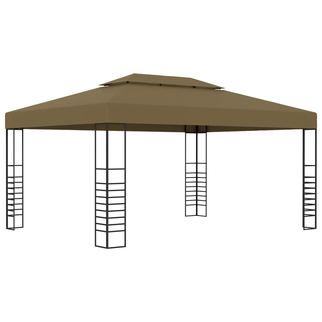 Pavilion de gradina dreptunghiular, vidaXL, Tesatura, 3 x 4 m, Taupe