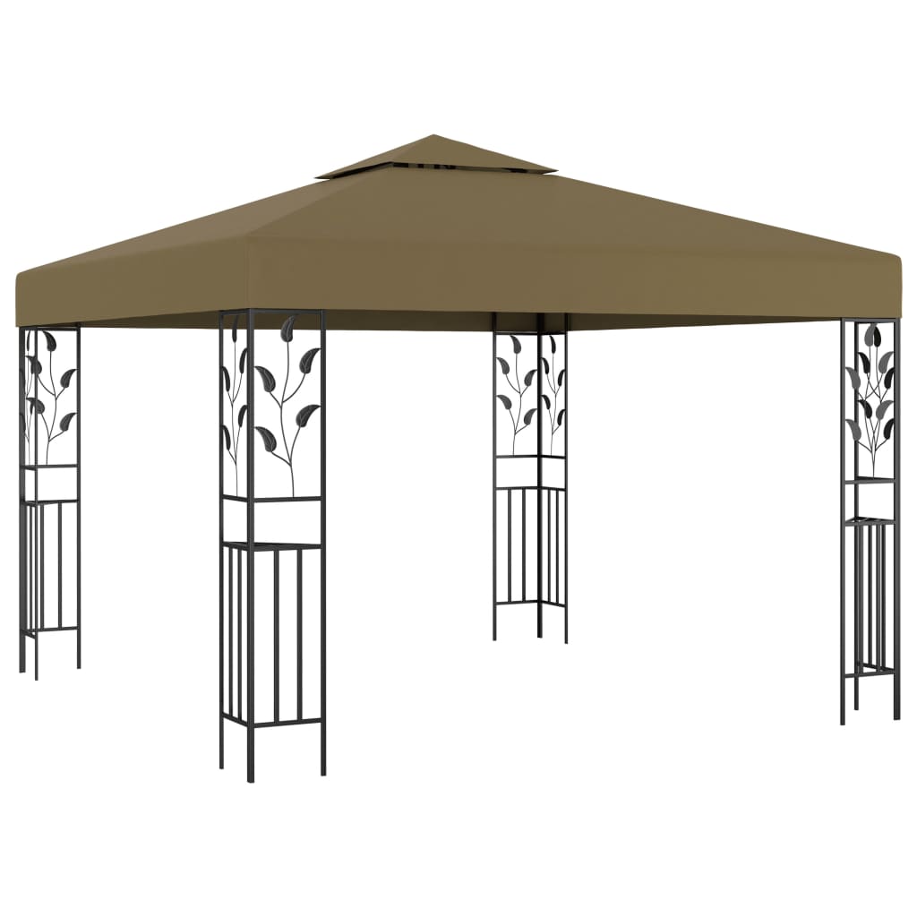 Pavilion de gradina cu model, vidaXL, Tesatura, 3 x 3 m, Taupe