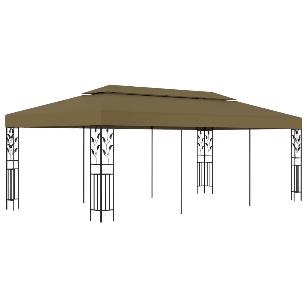 Pavilion de gradina cu model, vidaXL, Tesatura, 6 x 3 m, Taupe