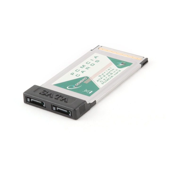 Card de stocare Gembird PCMCIA-SATA2, 2 canale SATA 1.5Gb/s, 150MBps