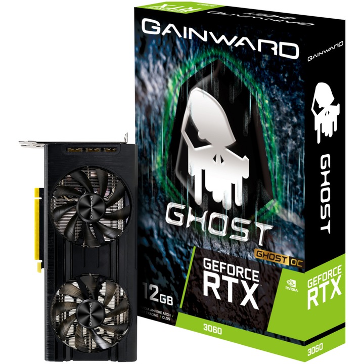 Placa video Gainward GeForce® RTX™ 3060 Ghost OC LHR, 12GB GDDR6, 192-bit