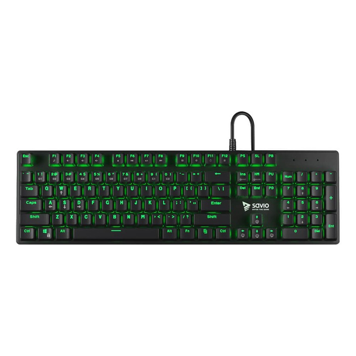 Tastatura, Savio RX Full, iluminare Verde