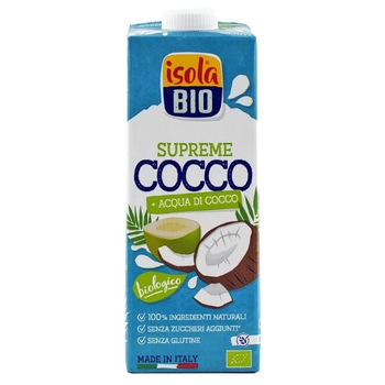 Bautura ECO din nuca de cocos Supreme, Isola Bio, fara gluten, 1l Bautura ECO din nuca de cocos Supreme, Isola Bio, fara gluten, 1l