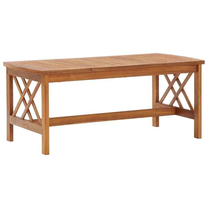 Кафе Маса vidaXL, Акациево дърво, Кафяв, 102 x 50 x 43 cm,7kg