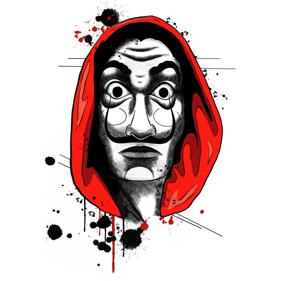Tatuaj temporar, Flash Tattoos Romania, Casa del Papel, rezistent la apa, aplicare rapida, 15x21 cm