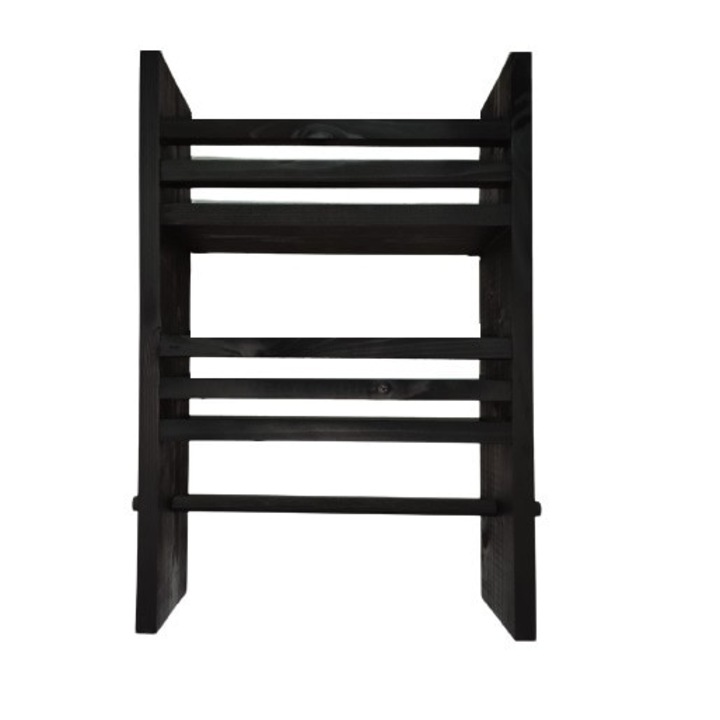 Raft de bucatarie pentru condimente cu portprosop hartie, prindere ascunsa, New Delhi, 34x50x11.4 cm, negru