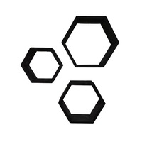 set 3 rafturi de perete din lemn in forma hexagonala cu prindere ascunsa carnival negru 375 x 325 x 95 cm 325 x 28 x 95 cm 275 x 24 x 95 cm imagen 20_0_
0