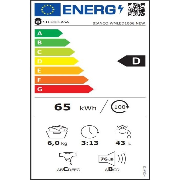 Masina De Spalat Rufe Studio Casa Bianco Wmled1006 New 6 Kg 1000 Rpm Clasa Eficienta Energetica D Alb Emag Ro