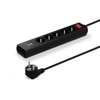 prelungitor savio lz-05 protectie la supratensiune 5 prize cu impamantare 2 porturi incarcare rapida usb 24 a buton onoff 15 m negru imagen 44_0_
0