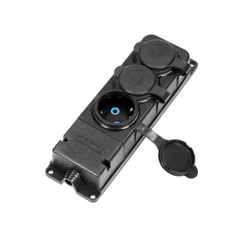 Priza tripla cauciuc aplicata pentru exterior 16A IP44 Priza tripla cauciuc aplicata pentru exterior 16A IP44