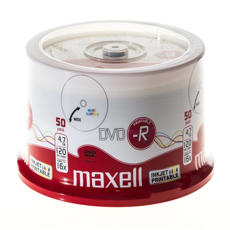 DVD --- R 4,7 Gb Maxell 120 minute 16X fullprintabil cake 50