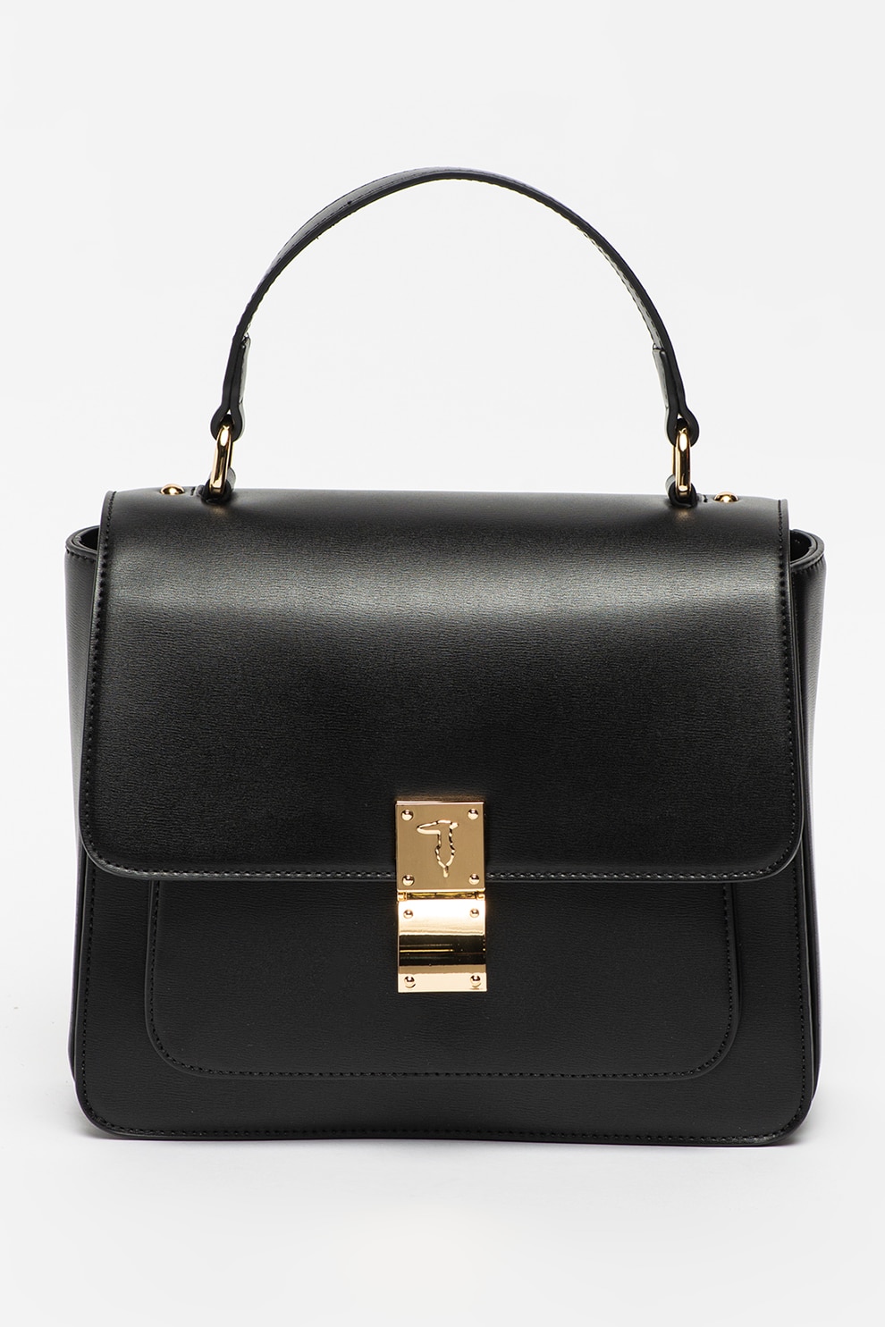 Trussardi, Geanta crossbody de piele ecologica Lione, Negru