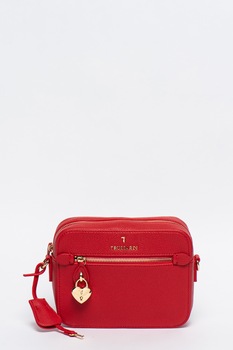 Trussardi, Geanta crossbody de piele ecologica, Rosu Trussardi, Geanta crossbody de piele ecologica, Rosu
