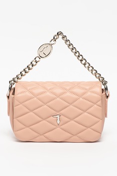 Trussardi, Geanta mica matlasata cu manere lant Daisy, Roz prafuit Trussardi, Geanta mica matlasata cu manere lant Daisy, Roz prafuit