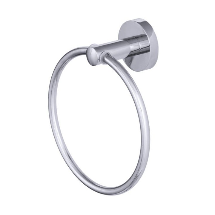 Tartó fürdőszobai törölközőhöz, kerek, ezüst