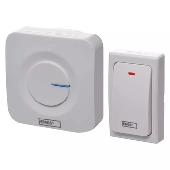 Sonerie wireless Emos AC P5729, semnalizare luminoasa, 36 tonuri, volum reglabil, 90 dB, 180 m, Alb Sonerie wireless Emos AC P5729, semnalizare luminoasa, 36 tonuri, volum reglabil, 90 dB, 180 m, Alb