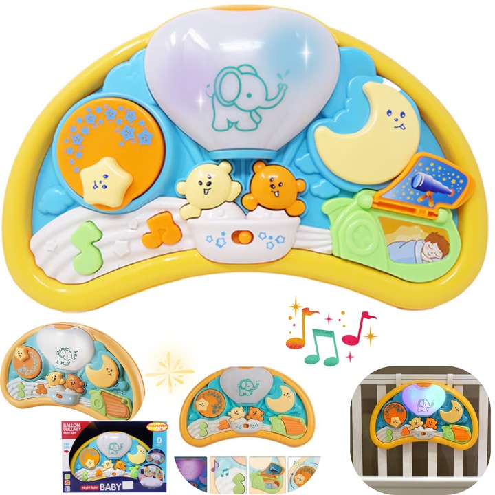 Lampa de veghe pentru Copii Tip Balon cu Aer Cald, Salamandra Kids, Multicolor