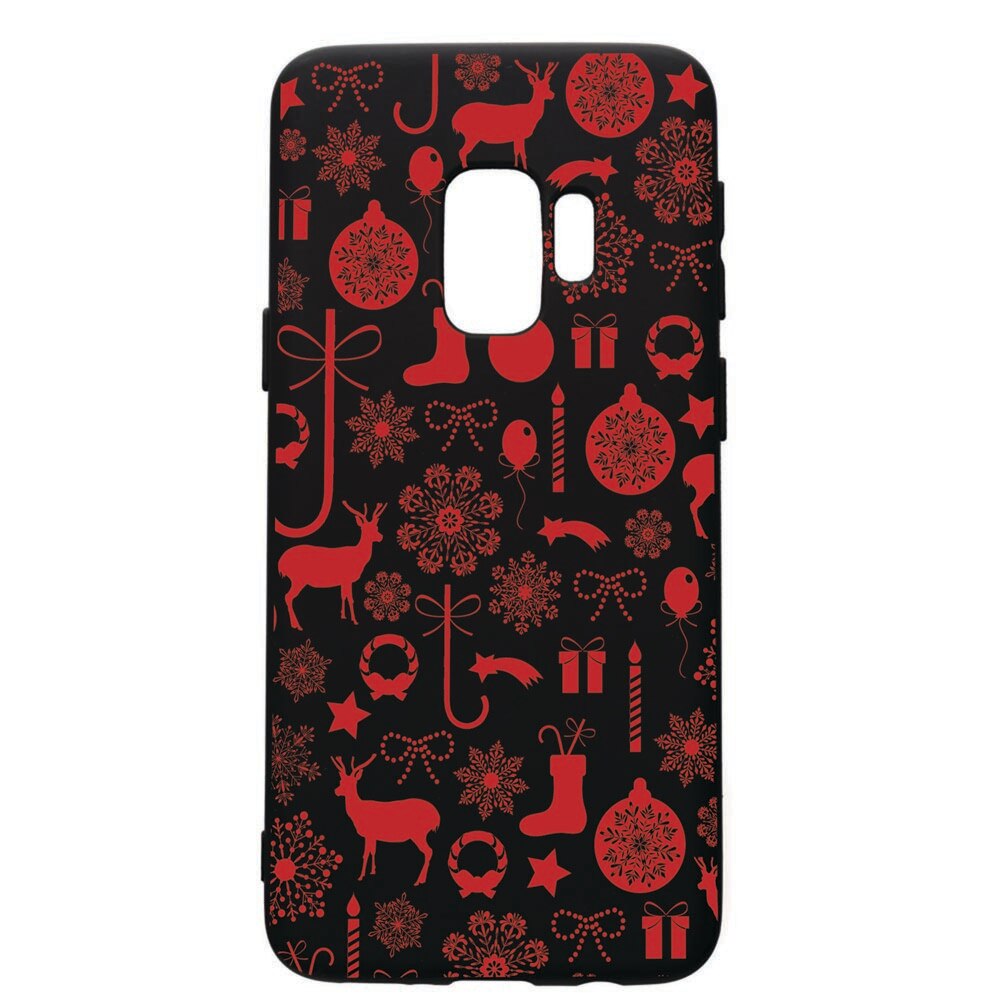 Husa de protectie Samsung Galaxy S9, Christmas Pattern, silicon, cu interiorul din material textil, protectie camera, PB7