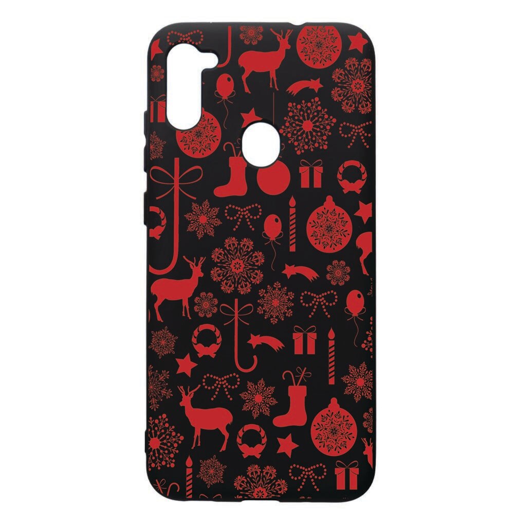 Husa de protectie Samsung Galaxy A11, Christmas Pattern, silicon, cu interiorul din material textil, protectie camera, PB7