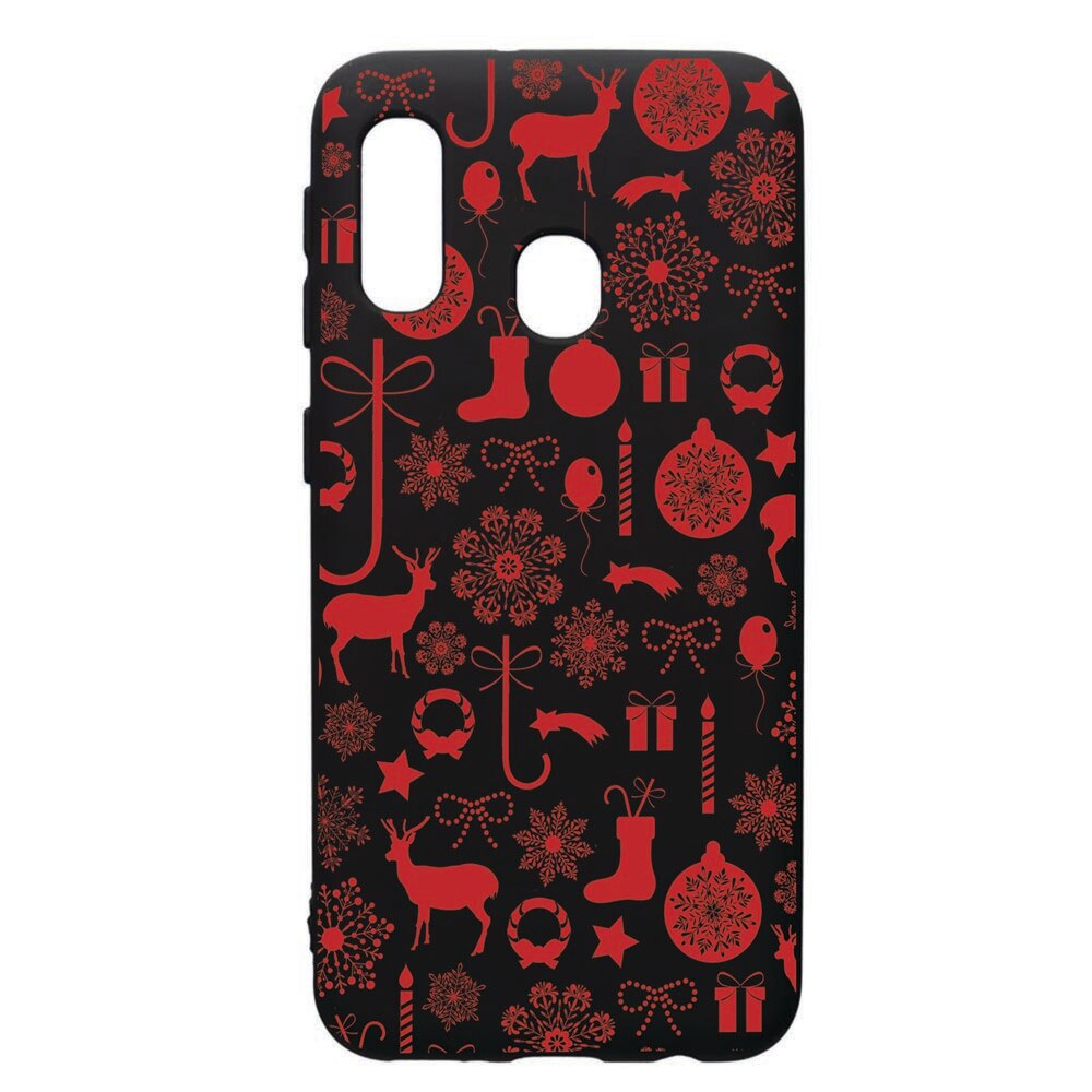 Husa de protectie Samsung Galaxy A20E, Christmas Pattern, silicon, cu interiorul din material textil, protectie camera, PB7