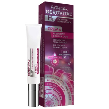 Crema fermitate contur ochi Gerovital H3 Evolution Perfect Look, 15 ml Crema fermitate contur ochi Gerovital H3 Evolution Perfect Look, 15 ml