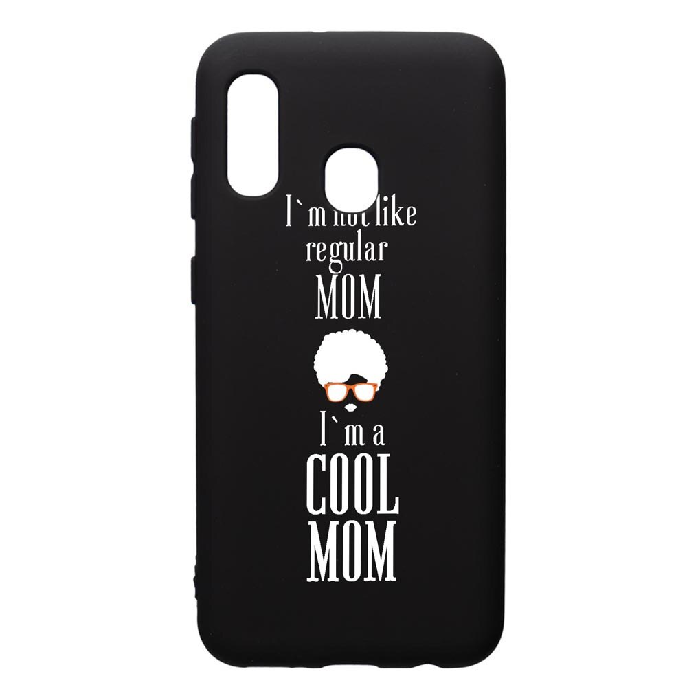 Husa de protectie Samsung Galaxy A20E, Cool Mom, silicon, cu interiorul din material textil, protectie camera, PB19