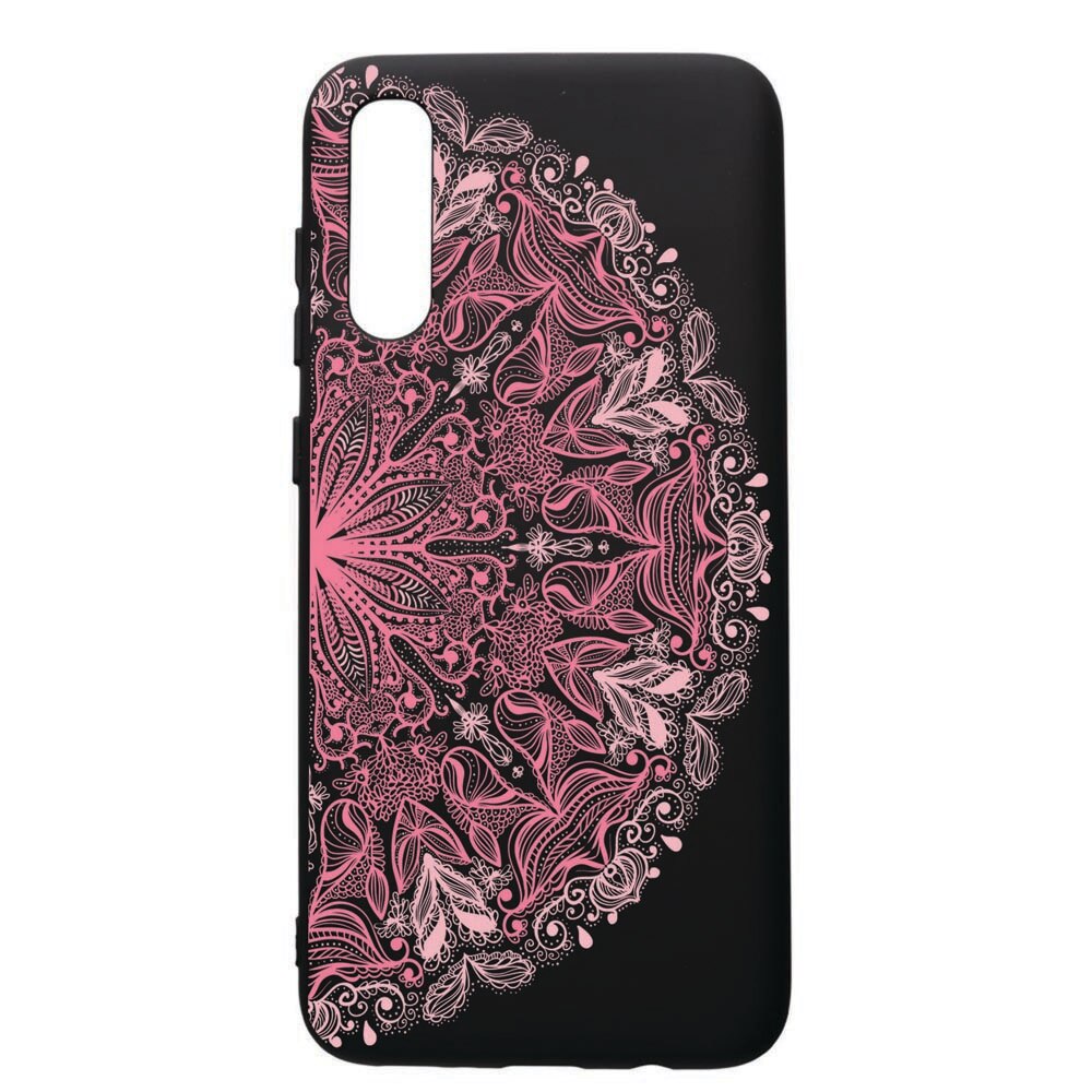 Husa de protectie Samsung Galaxy A50, Lace Pink, silicon, cu interiorul din material textil, protectie camera, PB21