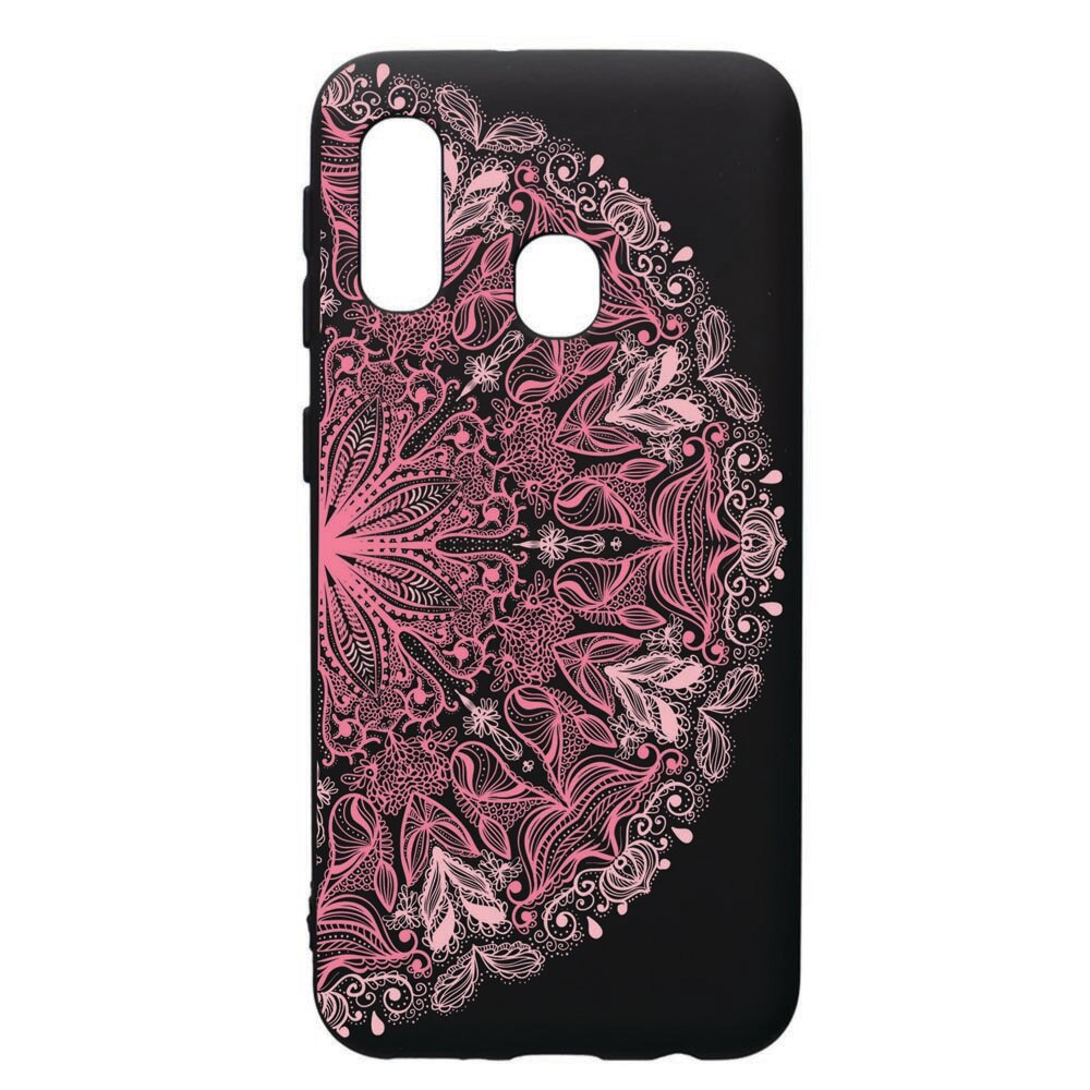 Husa de protectie Samsung Galaxy A20E, Lace Pink, silicon, cu interiorul din material textil, protectie camera, PB21