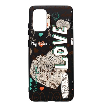 Husa de protectie Samsung Galaxy A71, Love February, silicon, cu interiorul din material textil, protectie camera, PB25 Husa de protectie Samsung Galaxy A71, Love February, silicon, cu interiorul din material textil, protectie camera, PB25