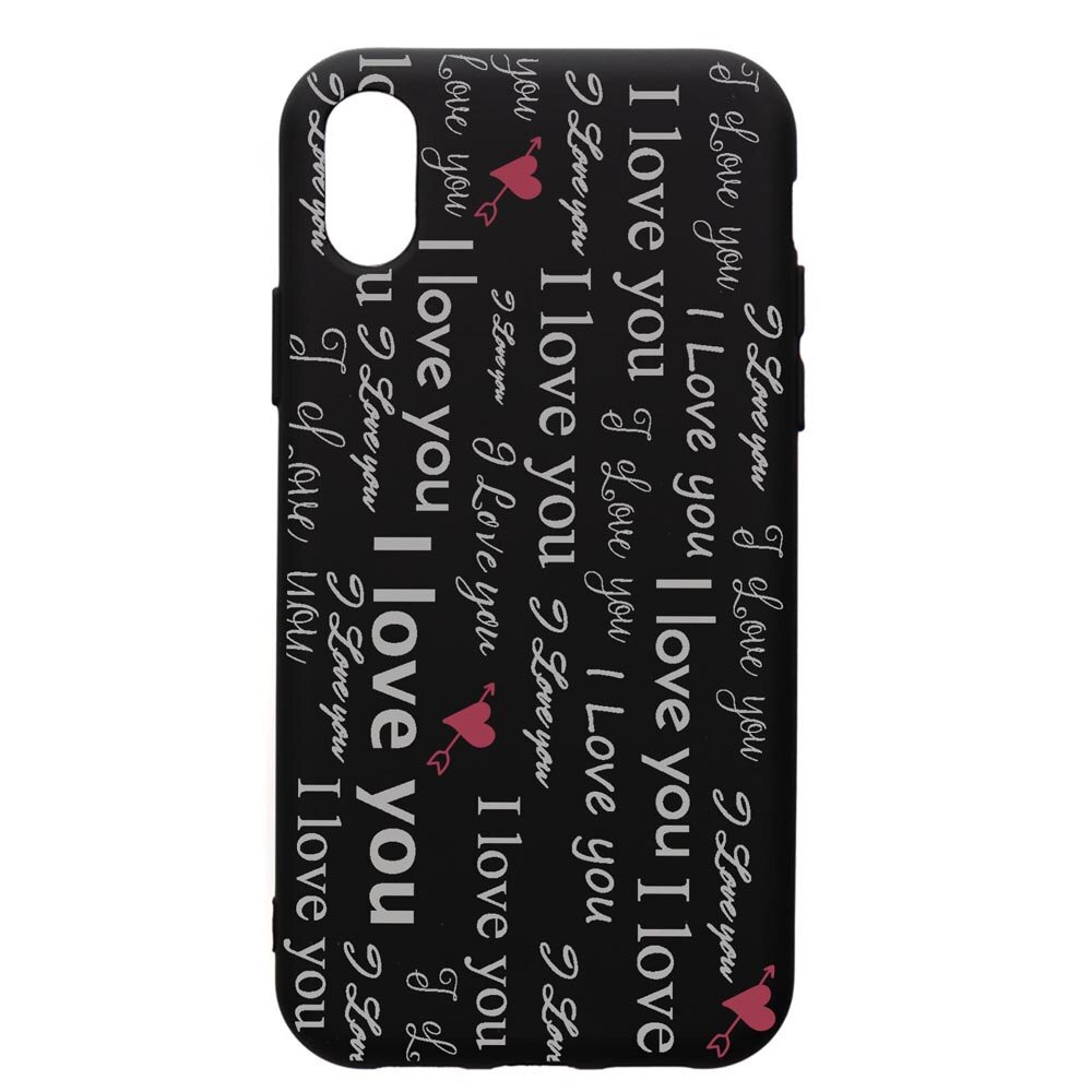 Husa de protectie Apple iPhone XS Max, Love You, silicon, cu interiorul din material textil, protectie camera, PB40