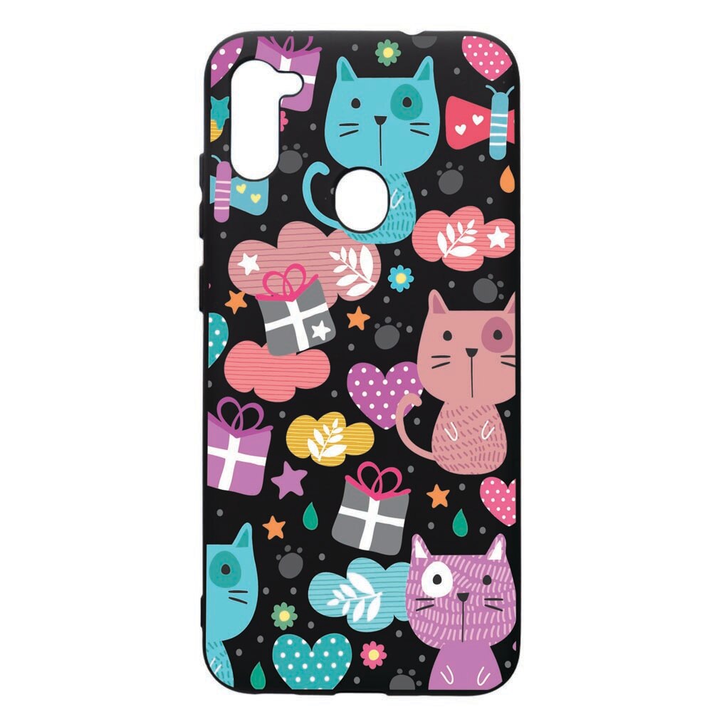 Husa de protectie Samsung Galaxy A11, Lovely Cat, silicon, cu interiorul din material textil, protectie camera, PB41