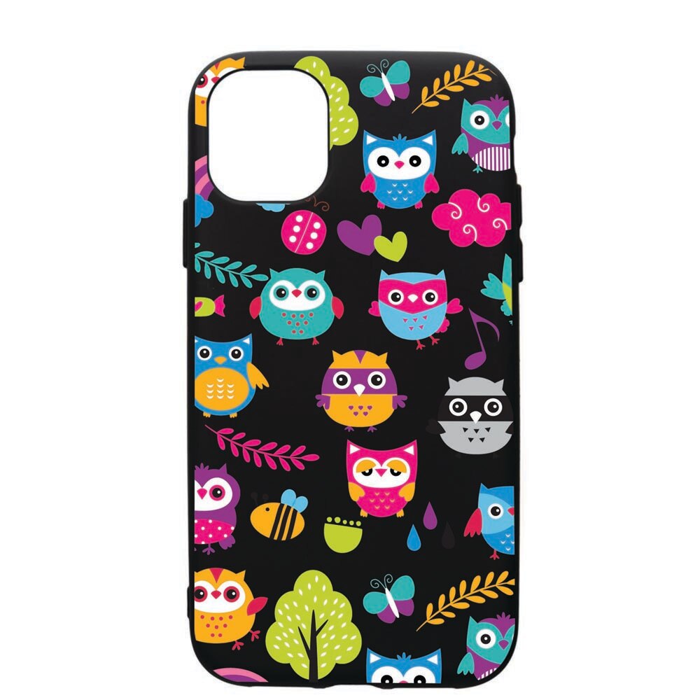 Husa de protectie Apple iPhone 11, OWL, silicon, cu interiorul din material textil, protectie camera, PB43