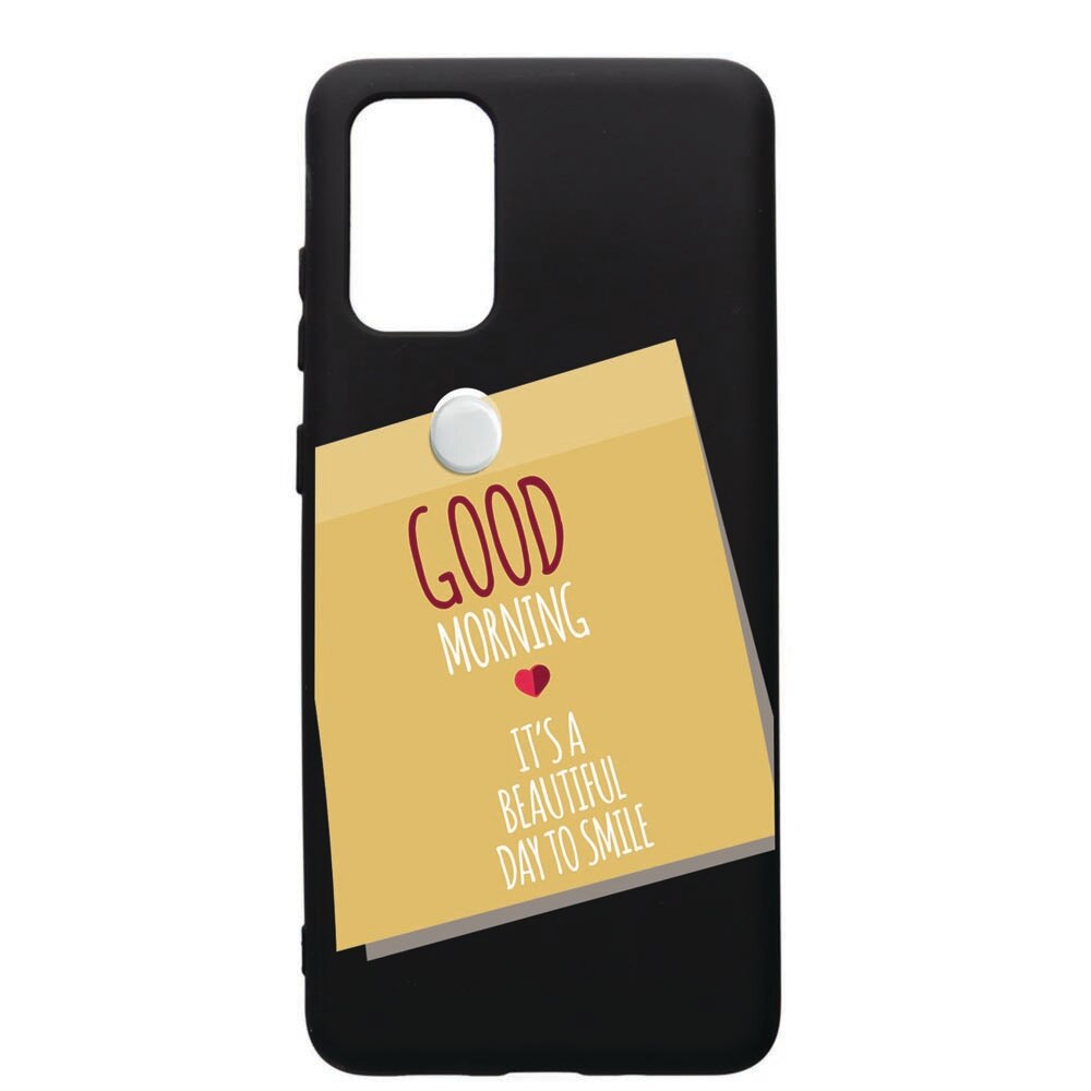 Husa de protectie Samsung Galaxy A51, Sticker Good Morning, silicon, cu interiorul din material textil, protectie camera, PB48